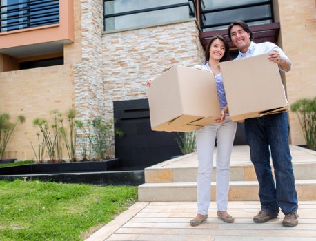 Organised boxes and household items prepared for transport